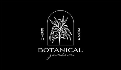 Botanical Plant Leaf Flower Logo Template. Universal creative premium symbol. Vector illustration. Creative Minimal design template. Symbol for Corporate Business Identity