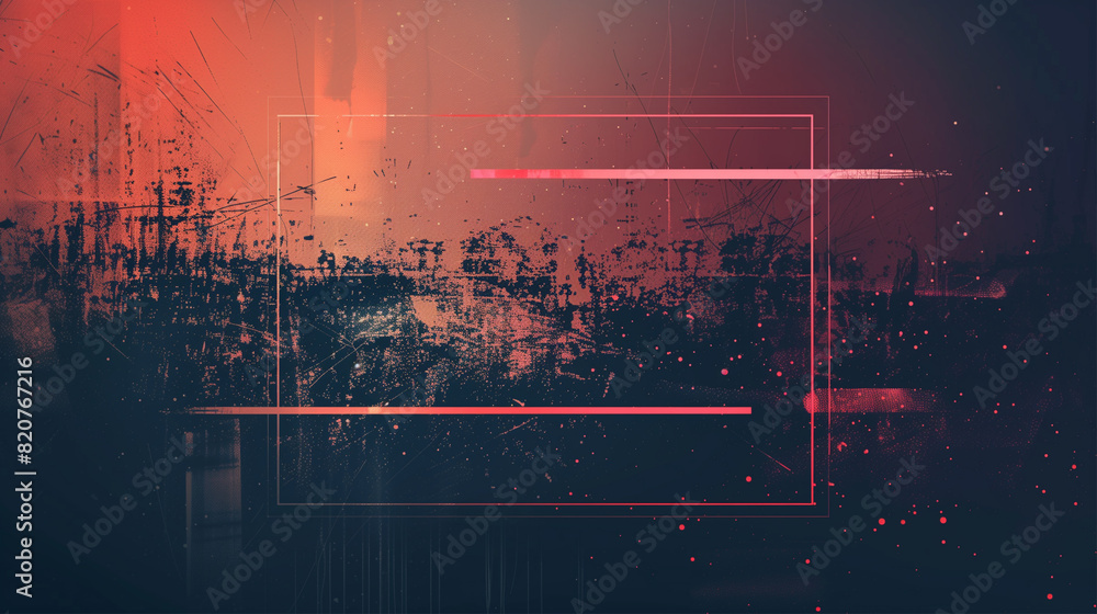 Poster retro abstract background with frame, copy space for texts, dirt textures and paint imitation. web b