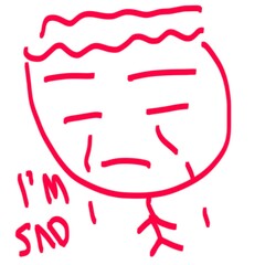 Human expressions doodle art. Crayon drawing