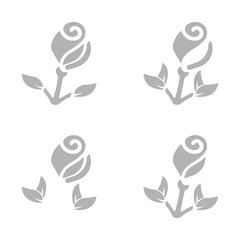 rose icon on a white background, vector illustration