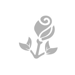 rose icon on a white background, vector illustration