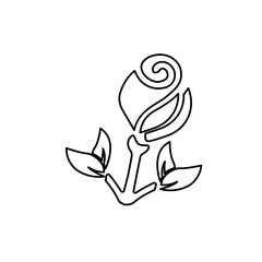 rose icon on a white background, vector illustration