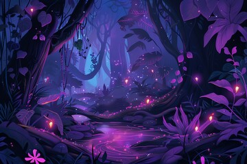 Luminous Jungle Pathway Scene