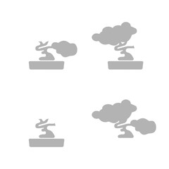 bonsai pot icon on white background, vector illustration