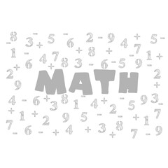 math icon, numbers, inscription, on a white background, vector illustration