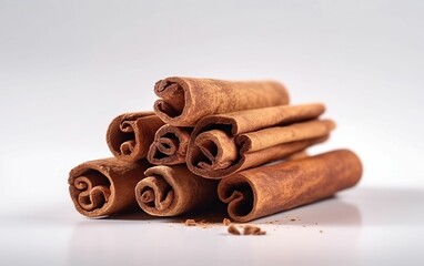 Bundle of cinnamon sticks lying side by side