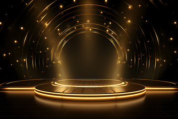 gold stage with spotlight background 