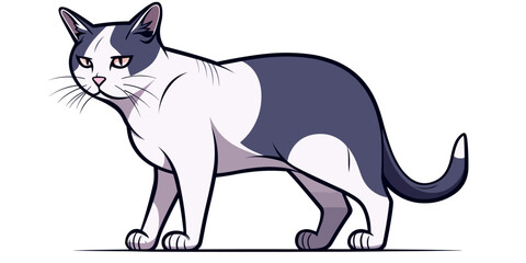 Fototapeta premium Vector of a cat logo against a white background