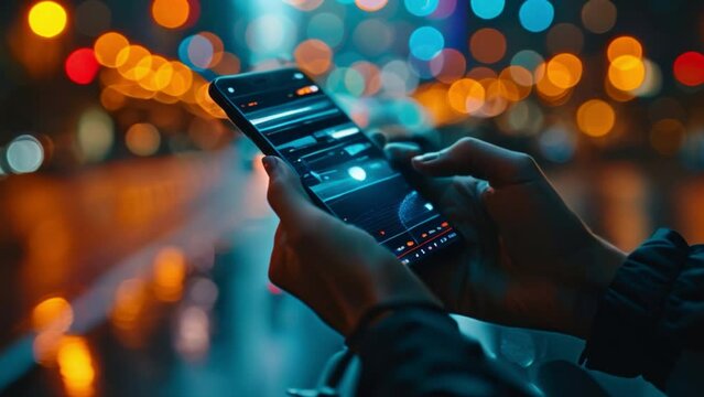 A Hand holding a tablet with dynamic financial analysis on the screen Demonstrate data-driven decision making.
