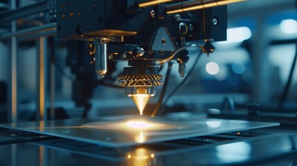 A 3D printer producing a bespoke item from innovative materials