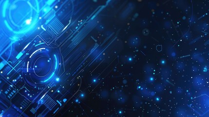 A technology themed background with abstract digital patterns and blue tones, ideal for corporate presentations