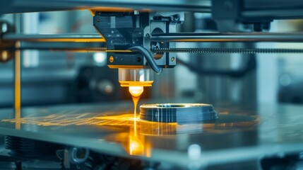 A 3D printer producing a bespoke item from innovative materials