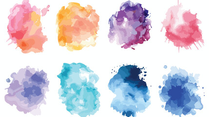 Hand drawn watercolor abstract stain collection Vector