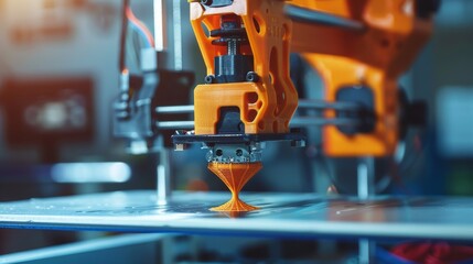 A working 3D printer mid-process, with a focus on the emerging model