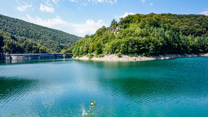 Lake in the middle of a forest in northern Spain