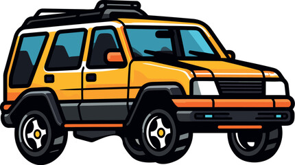 Vector of an orange truck car on a white background