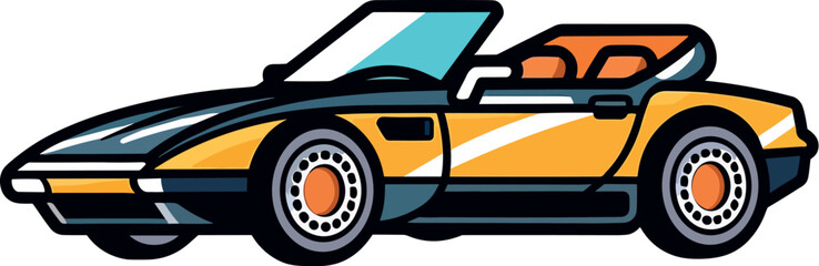 Vector of an orange car on a white background