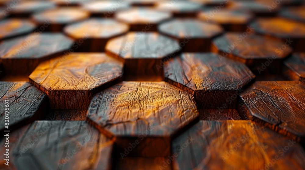 Aufkleber abstract background created by brown hexagons lined up to form a beautiful pattern.