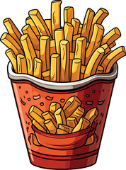 Vector illustration of delicious and tasty fries.