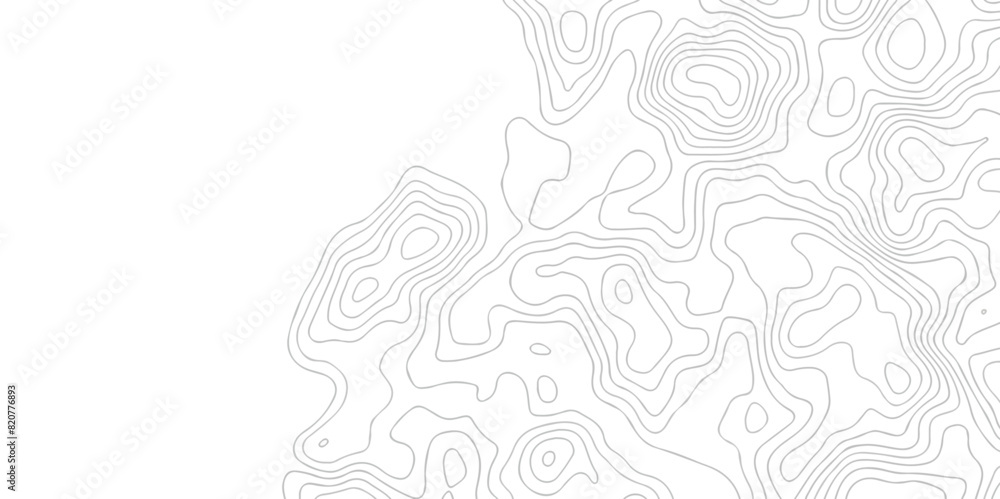 Poster vector geographic contour map. topography map background. black and white wave seamless line. topogr