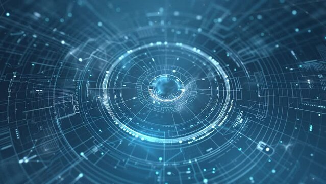 Abstract technology. Technology background. Future Technology. Technology Information. Innovation Technology. Futuristic background tech animation. Blueprint of a teleportal. a technological timeline