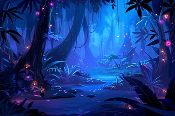 Luminous Jungle Pathway Scene