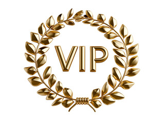 vip invitation word in golden wreath