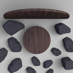3D Rendering of natural  and minimal scene for product display presentation for your design