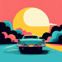 Groovy and Playful Retro Illustrations with Vibrant Colors and Whimsical Tones