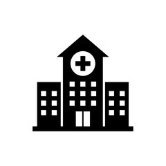 Hospital building flat icon. Hospital icon design vector template