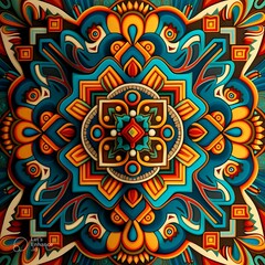 Illustration of beautiful colorful patterns of a mandala