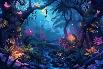 Jungle Night Lights background