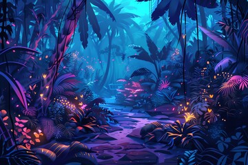 Jungle Night Lights background