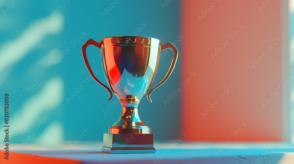 Wall mural shiny trophy on gradient background