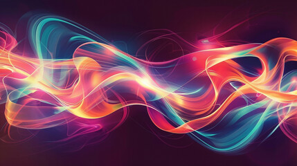 Create a vibrant vector illustration of sound waves pulsating with energy.