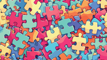 Many pieces of jigsaw puzzle as background Vector 