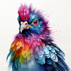 Fototapeta premium watercolor pigeon clipart, Generative Ai