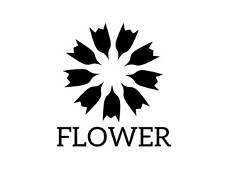 blooming flower logo with classic design