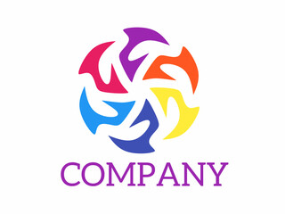 colorful abstract global logo on white background