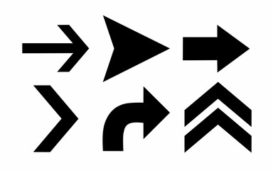 vector collection of arrows with various shapes. vector direction signs