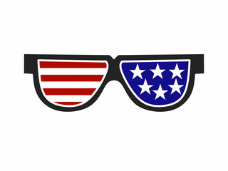 vector sunglasses with an american flag model