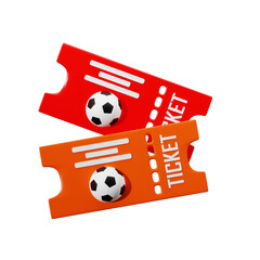 3D illustration of Football ticket