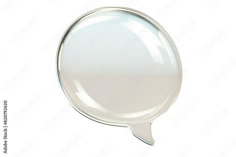 Poster a 3d rendered speech bubble with a glossy finish, perfect for communication or graphic design themes