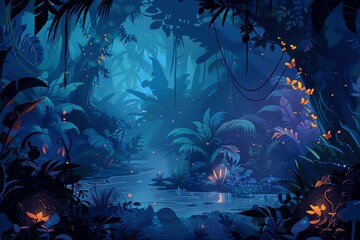 Jungle Night Lights background