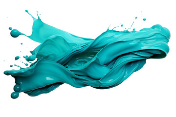 Vivid Blue Rapture: Liquid Dance in the Air on a White or Clear Surface PNG Transparent Background.