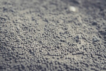 A close-up of the sand balls created by the waves