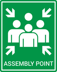 Emergency evacuation assembly point sign. Assembly point icon. Safety Signs. Evacuation Plan. Vector illustration