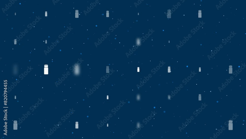 Poster template animation of evenly spaced salt shaker symbols of different sizes and opacity. animation of