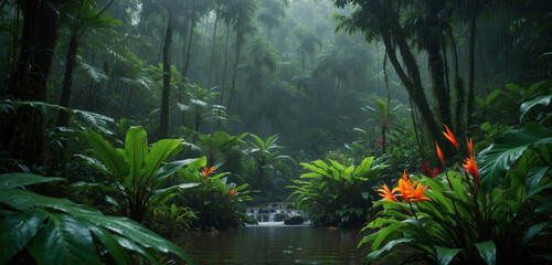 Enchanted tropical rain forest