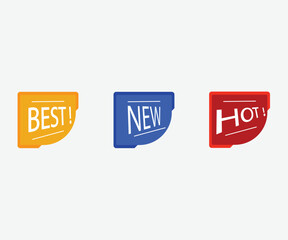 three new hot and hot signs on a white background are the same color as well